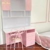 Chiếc bàn học phong cách tân cổ, phối màu trắng pha cánh hồng, kích thước 1m2x1m5